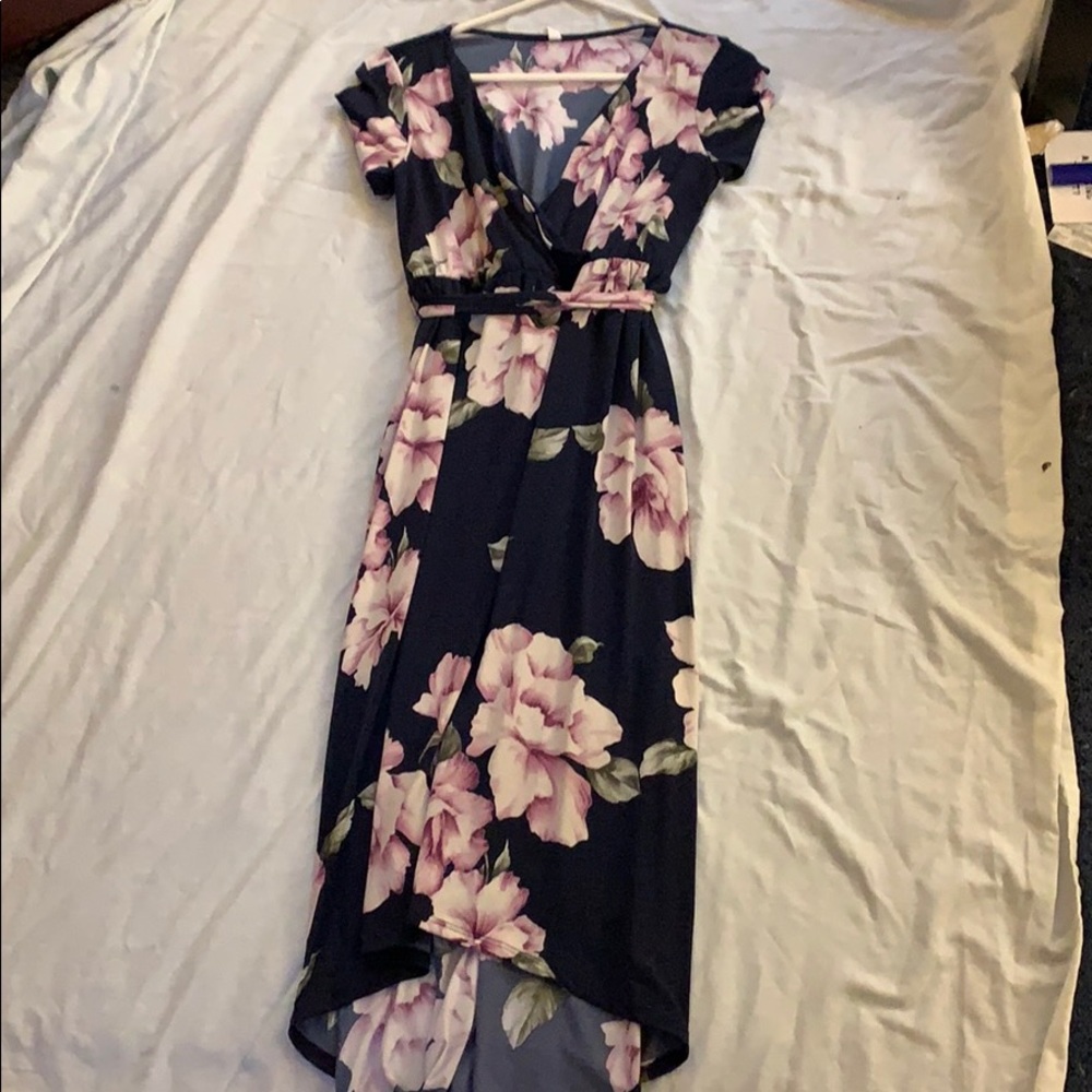 Navy Floral maternity dress